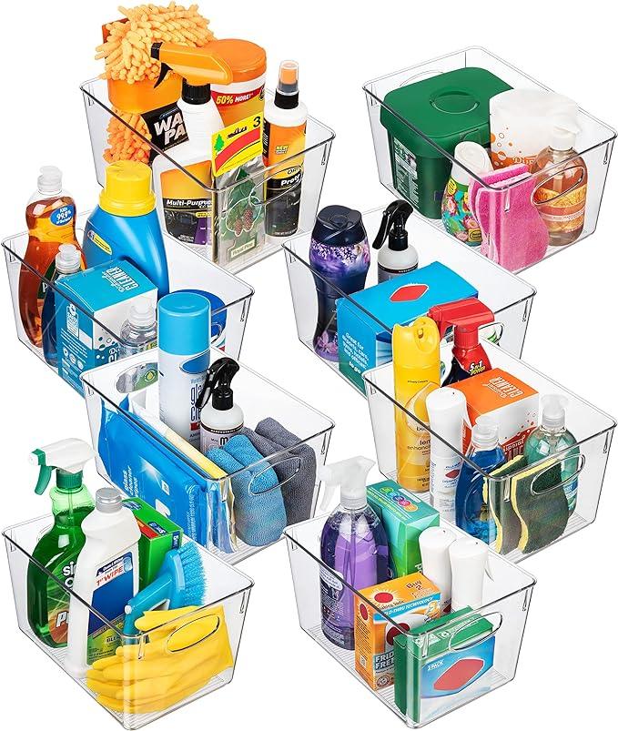 ClearSpace Plastic Storage Bins With lids, 8 Pack – Perfect Pantry Organization and Storage – Fridge Organizer, Pantry Storage Containers and Storage Bins, Cabinet Organizers - ModernBath