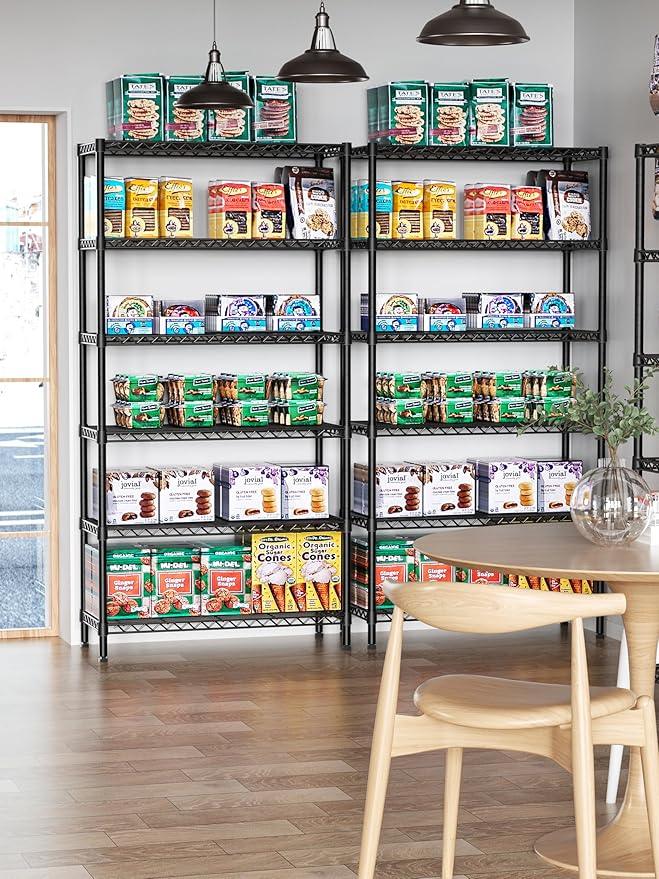 6 Tier Adjustable Storage Shelves,Heavy Duty Metal Utility Shelf 1500LBS Capacity Wire Shelving Unit Organizer Rack for Home Kitchen Pantry Room 14" D x 36" W x 72" H Black - ModernBath
