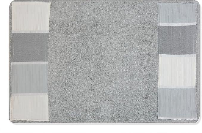 Zahari Home Modern Line Modern Bathroom Rug Classic Luxury Bath Rug Contemporary Decor Beautiful Washable Shower Mat Gray Modern Bath Mat Stylish Bath Mat Bath Shower Tub Décor - ModernBath