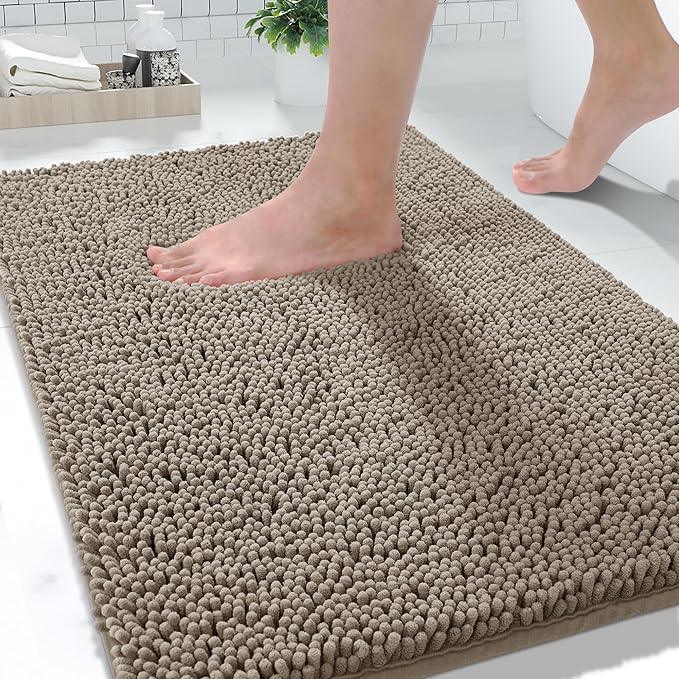 Yimobra Large Bathroom Rugs 36"x24", Non Slip Bath Mat for Tub, Shaggy Rug Floor Carpet, Extra Soft Super Absorbent Quick Dry, Machine Washable,Camel - ModernBath