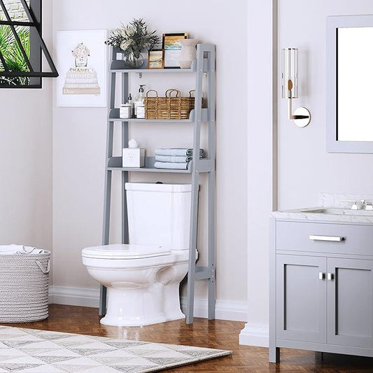 UTEX Over Toilet Bathroom Organizer, 3-Tier Above Toilet Storage Shelf Rack, Bathroom Shelves Over Toilet (Gray) - ModernBath