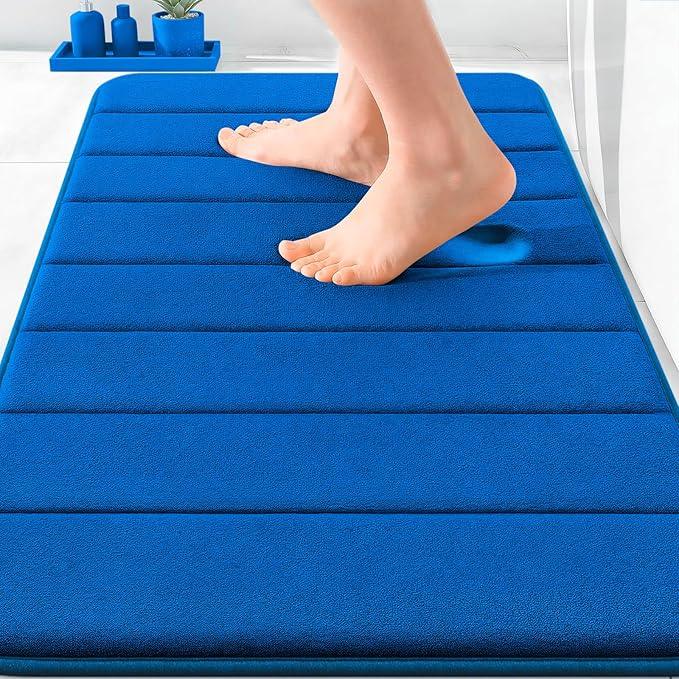 OLANLY Memory Foam Bath Mat 30x20, Super Soft Absorbent Bathroom Rugs, Quick Dry, Machine Washable Shower Floor Rugs, Bathmat Carpet, Bathroom Home Decor Accessories, Royal Blue - ModernBath