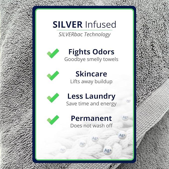 Lincoln & Palm 1-Piece Turkish Cotton Bath Mat - Soft, Plush, and Absorbent - 1000 GSM Thick Luxury Spa and Hotel Style - No Rubber Backing - Silver-Infused SILVERbac (1 Piece Bath Mat, Ivory) - ModernBath