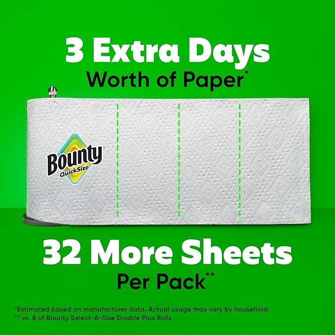 Bounty Quick Size Paper Towels, White, 8 Family Rolls - ModernBath