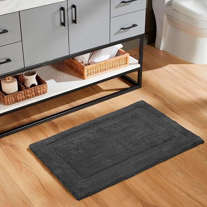 C23 Luxury Bathroom Rugs, Bath Mat - 20"x32" & 16"x24", 2200 GSM Tufted Cotton Bathroom Mat, Ultra-Absorbent Quick Dry Heavyweight Non-Slip Bathmat, Thick Soft Plush Machine Washable Bath Rug - 2 Pack - ModernBath