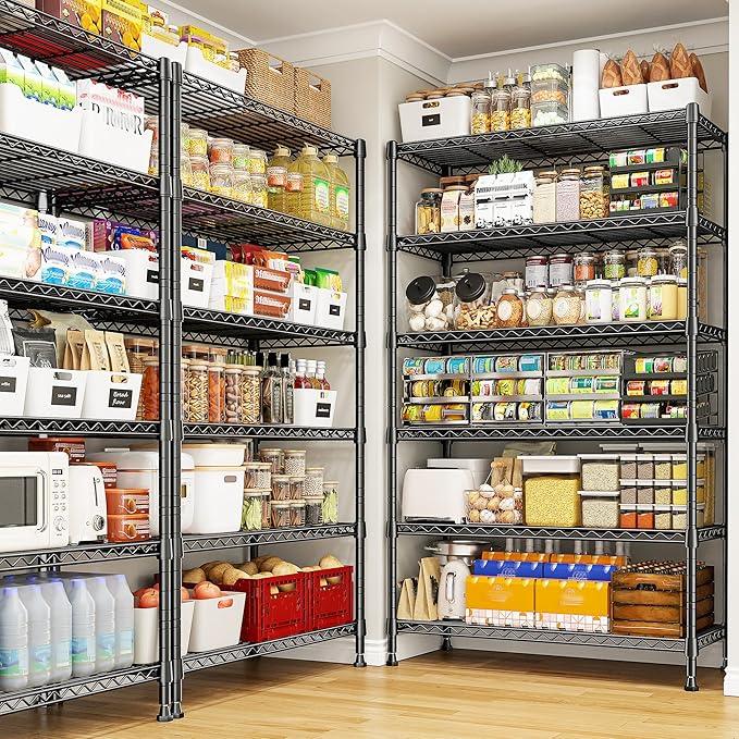 REIBII 71" H Metal Shelves 6 Tier Storage Shelves 1200LBS Adjustable Shelving Units and Wire Shelving Unit Storage Rack Shelf Metal Shelving, 71" H x 29" W x 14" D - ModernBath
