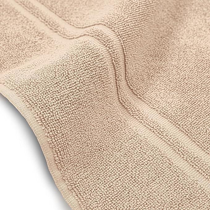 Tens Towels Pack of 2 Bath Mats 100% Cotton, 20 x 32 Inches, Super Absorbent, Hotel Quality Premium Floor Towels, Luxurious, Soft & Quick Dry, Not a Bathroom Rug, Beige - ModernBath