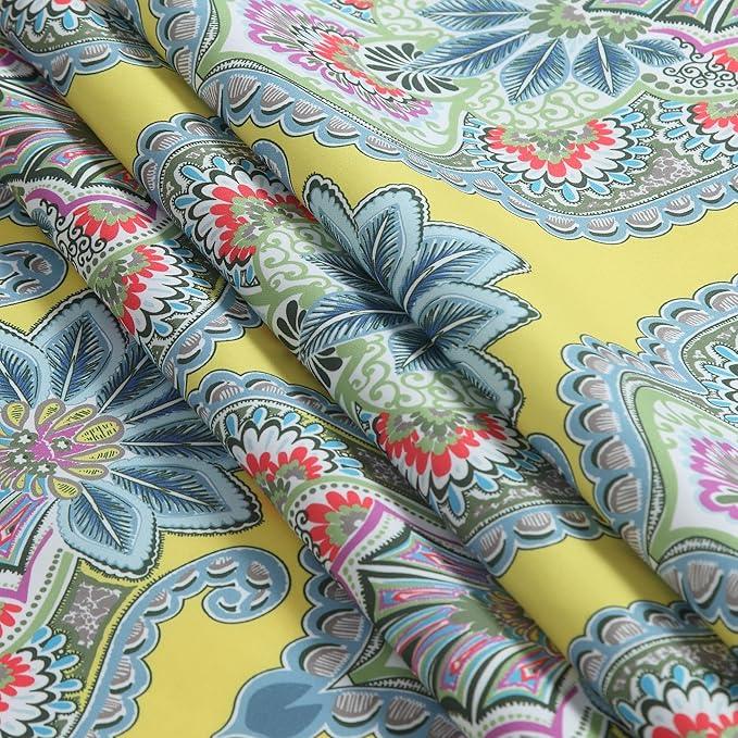 BESTRIPES Long Shower Curtain 78 Inches, Water Repellent Fabric with Vibrant Brazilian Medallion Print, 12 Metal Grommets & Weighted Hem, 72x78 Inches - ModernBath