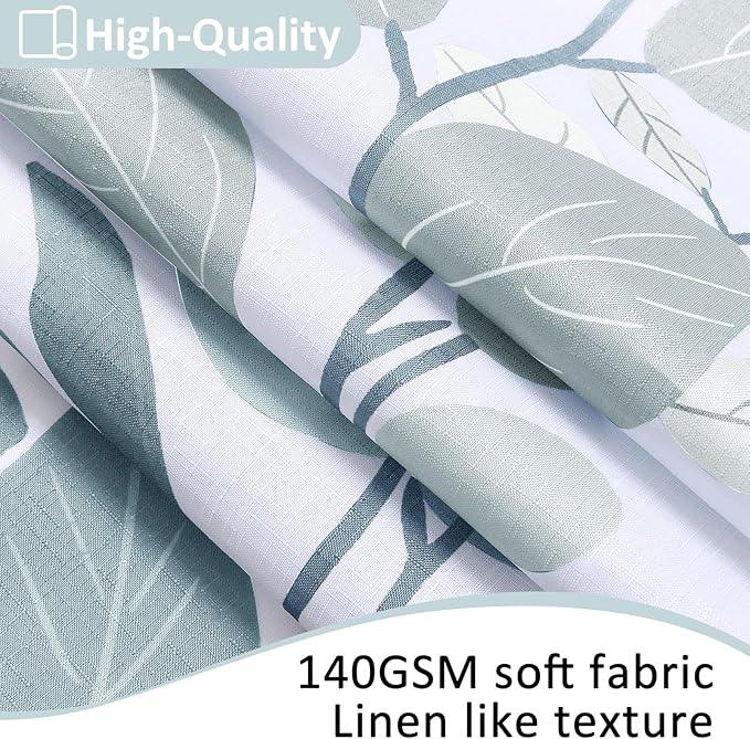 BOODII Light Blue Shower Curtain for Bathroom Botanical Eucalyptus Nature Eucalyptus Shower Curtain Set Floral Leaves Waterproof Bathroom Bath Curtains with Hooks 72x72 - ModernBath