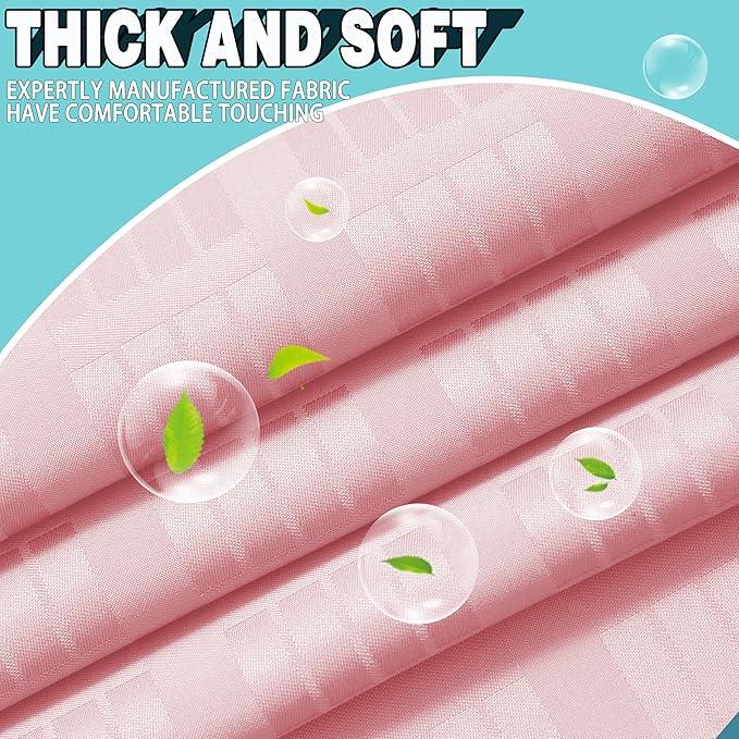 Conbo Mio No Hook Shower Curtain with Snap in Liner Set, Hotel Luxury Pink Shower Curtains for Bathroom with See Through Top Window, Waterproof, Washable 71W x 74H - ModernBath