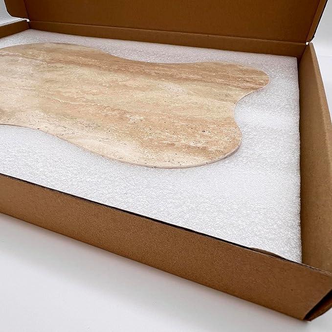 Natural Travertine Tray Luxury Travertine Vanity Organizer Cloud Shape for Bathroom Kitchen Counter, Decorative Tray for Dresser Home Décor - ModernBath