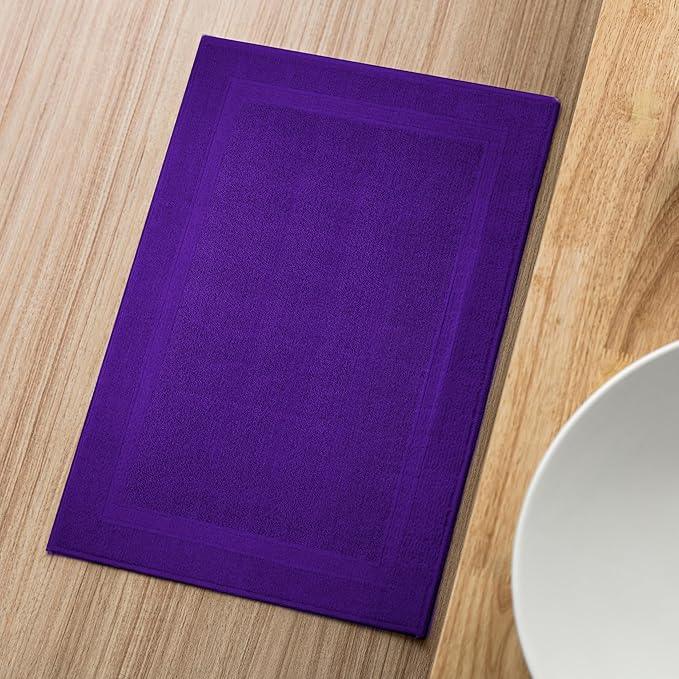 Infinitee Xclusives Premium Cotton Bath Mats for Bathroom – Pack of 2 | 34x22 Inches | Ultra Soft, Super Absorbent, Non-Slip, Machine Washable Mats (Profound Purple) [Not a Rug] - ModernBath