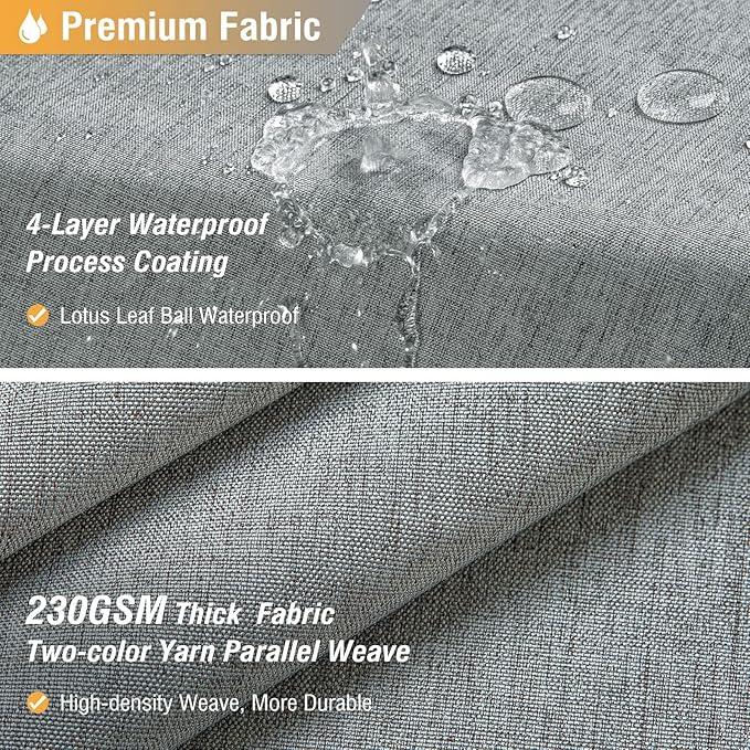 BTTN Extra Wide Shower Curtain - 108x72 Inch Linen Textured Waterproof Fabric Shower Curtain Set with 18 Plastic Hooks, Large Modern Neutral Cloth Shower Curtains for Bathroom and Bathtub - Grey/Gray - ModernBath