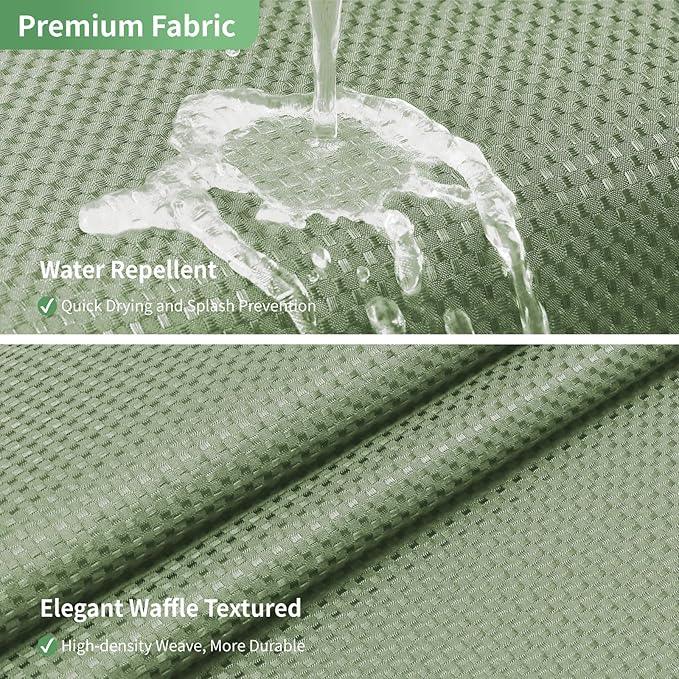 eachope No Hook Waffle Weave Shower Curtain with Snap-in Fabric Liner Set,Sage Green Shower Curtains for Bathroom with See Through Top Window,Water Repellent & Washable,71Wx74H - ModernBath