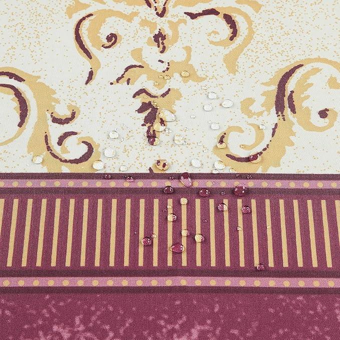 BESTRIPES Long Fabric Shower Curtain, Burgundy Wine and Gold Yellow Boho Paisley Damask Print Shower Curtains for Bathroom, Waterproof Bathroom Curtains, 72" W x 78" H - ModernBath