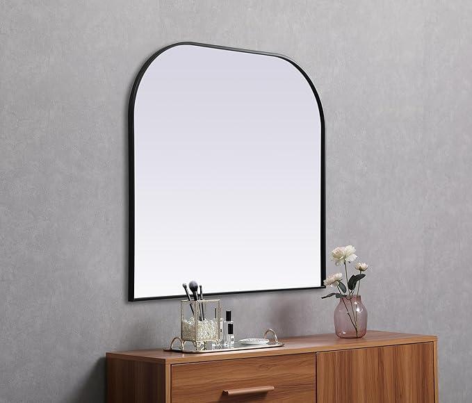 Illuminate, Metal Frame Arch Mirror 40X38 Inch in, Modern, Black - ModernBath