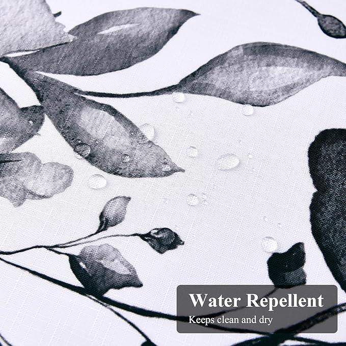BOODII Black Plant Watercolor Shower Curtains 72 inches Long Floral Leaf Shower Curtain for Bathroom Botanical Leaves Black Eucalyptus Curtain Jungle Bathroom Decor 72x72 - ModernBath