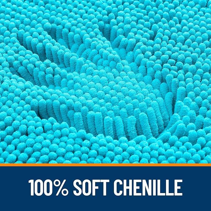 OLANLY Bathroom Rugs 30x20, Extra Soft Absorbent Chenille Bath Rugs, Rubber Backing Quick Dry, Machine Washable Bath Mats for Bathroom Floor, Tub and Shower, Home Decor Accessories, Aqua Sky - ModernBath