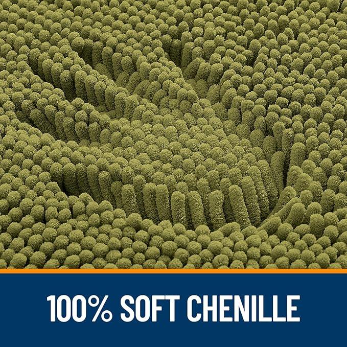 OLANLY Bathroom Rugs 24x16, Extra Soft Absorbent Chenille Bath Rugs, Rubber Backing Quick Dry, Machine Washable Bath Mats for Bathroom Floor, Tub and Shower, Home Decor Accessories, Willow Green - ModernBath