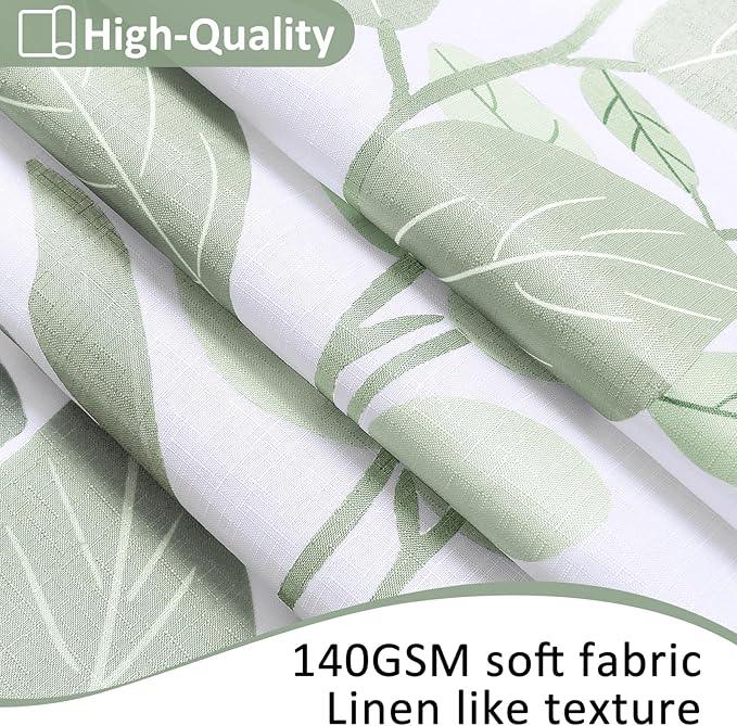 BOODII Mist gage Leaf Shower Curtain for Bathroom Botanical Eucalyptus Nature Eucalyptus Shower Curtain Set Floral Leaves Waterproof Bathroom Bath Curtains with Hooks 72x72 - ModernBath