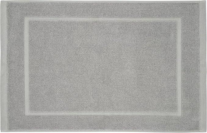 Lincoln & Palm 1-Piece Turkish Cotton Bath Mat - Soft, Plush, and Absorbent - 1000 GSM Thick Luxury Spa and Hotel Style - No Rubber Backing - Silver-Infused SILVERbac (1 Piece Bath Mat, Silver) - ModernBath