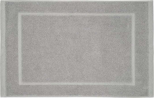 Lincoln & Palm 1-Piece Turkish Cotton Bath Mat - Soft, Plush, and Absorbent - 1000 GSM Thick Luxury Spa and Hotel Style - No Rubber Backing - Silver-Infused SILVERbac (1 Piece Bath Mat, Silver) - ModernBath