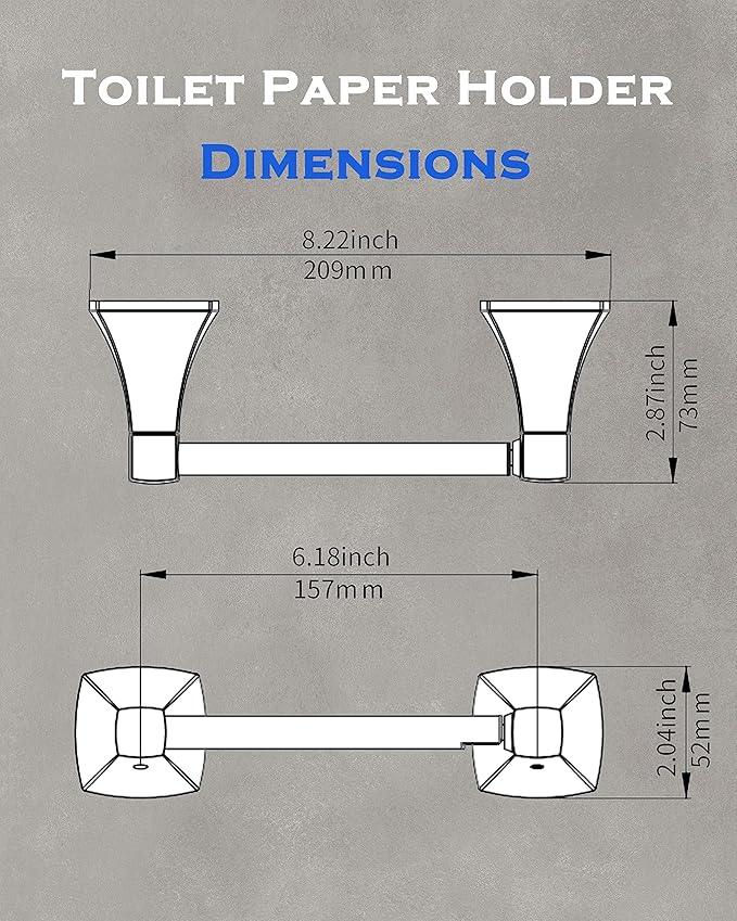 Matte Black Toilet Paper Holder Bathroom Double Post Pivoting Tissue Roll Holder Stainless Steel and Zinc Alloy Wall Mount - ModernBath