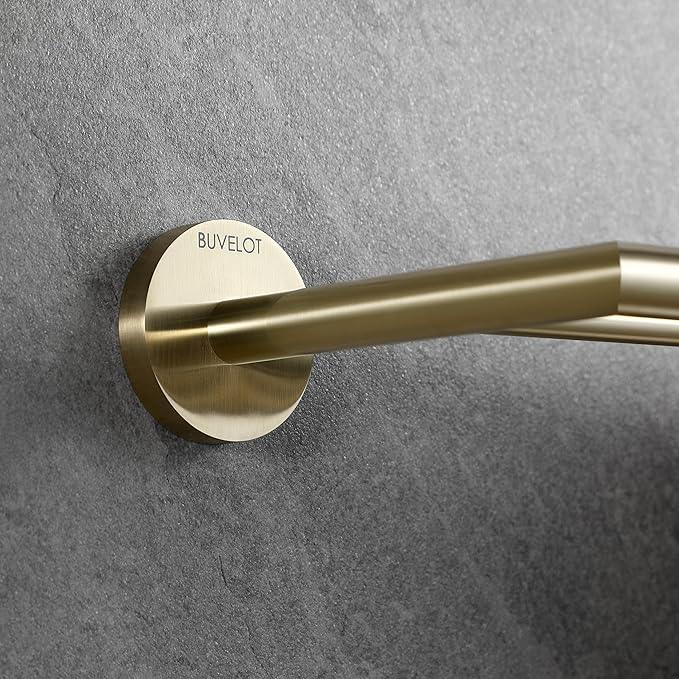 Double Towel Bar, Towel Racks for Bathroom, Double Rails Towel Holder 26 Inch, Brass Towel Shelf Wall Mounted, Double Towel Bar Brushed Gold, 077080-BG Leo Series - ModernBath