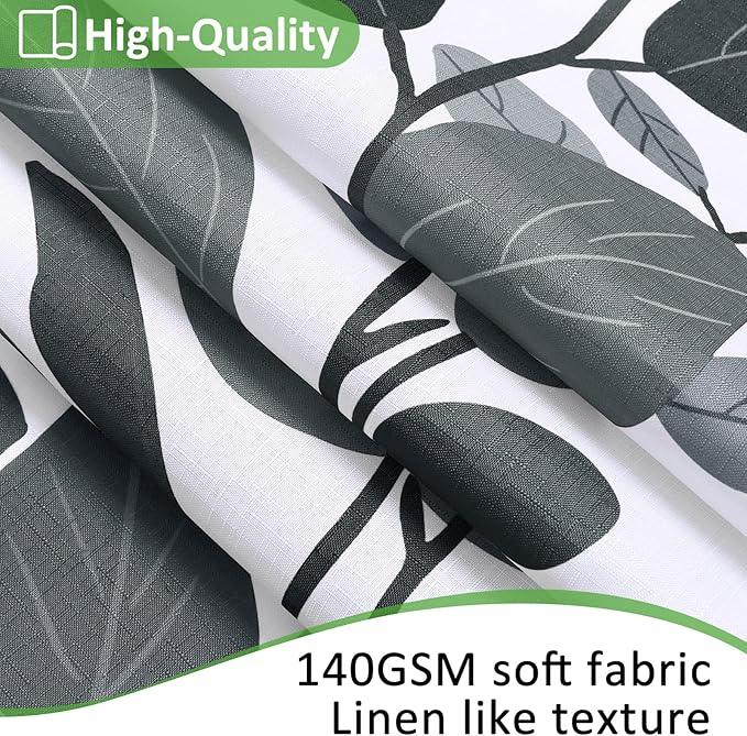 BOODII Grey Stall Size Shower Curtains 36x72 inch Spring Eucalyptus Shower Stall Curtain for Bathroom Slub Texture Bath Curtain Floral Leaves Botanical Set Natural Bathroom Decor - ModernBath