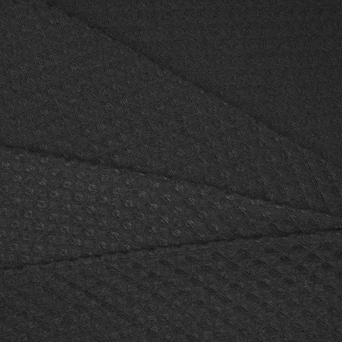 River Dream Black Fabric Shower Curtain Set, Cotton Blend, Waffle Weave, with Snap in Replacement Liner，71 x 86 inches - ModernBath