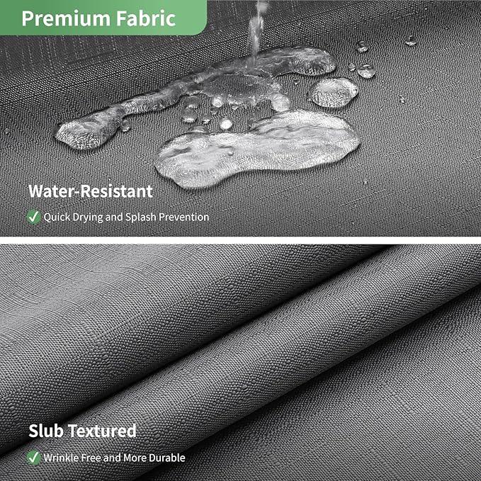 eachope Extra Long No Hook Shower Curtain with Snap-in Fabric Liner Set,Slub Textured Fabric Shower Curtains for Bathroom,Hotel Style Modern Shower Curtain,Water Repellent & Washable,71x86(84),Grey - ModernBath