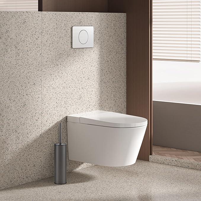 BGL Gunmetal Grey Toilet Brush and Holder,Stainless Steel Toilet Brushes for Bathroom with Holder - ModernBath