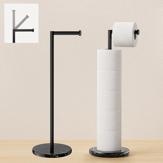 25" H Natural Marble Base Toilet Paper Holder Stand for 6 Rolls, Black Free Standing Toilet Paper Holder with Reverse, 18/8 Stainless Steel Tissue Holder for Bathroom, Matte Black, BPH291B-BK - ModernBath
