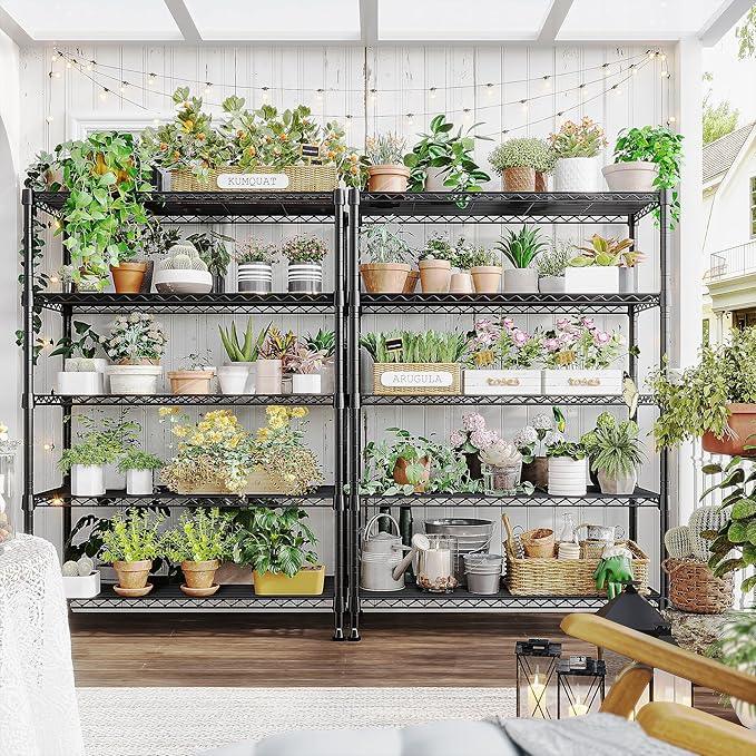 REIBII 5-Tier Wire Shelving Rack Storage Shelves Metal Shelves,1020 LBS Adjustable Heavy Duty Metal Shelving Units and Storage for Garage Pantry Bathroom 29" W X 14" D X 63" H - ModernBath