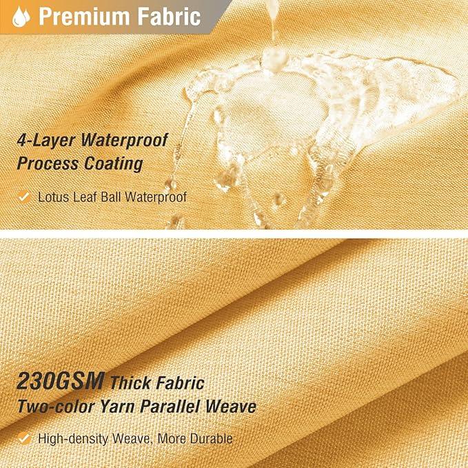 BTTN Gold Fabric Shower Curtain - Linen Textured Weighted Cloth Shower Curtain Set with 12 Plastic Hook, Machine Washable, Modern Hotel Spa Luxury, Decorative Neutral Bath Curtains for Bathroom, 72x72 - ModernBath