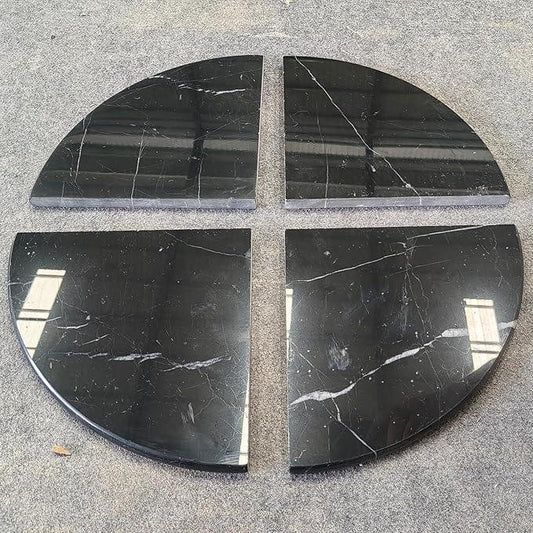 Lovdeco Marble Corner Shelf Wall Mount, Nero Marquina Black Marble Corner Shower Shelf, Polished 9" Round Edge Corner Shelves for Bathroom, Kitchen, Office, Living Room, 1 Piece - ModernBath