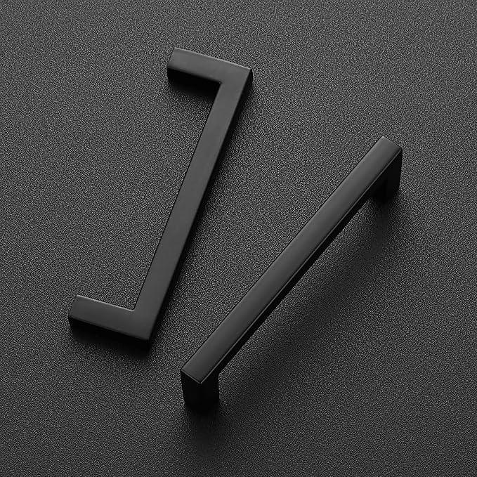 Ravinte Solid 3-3/4 Inch Center to Center Slim Square Bar Drawer Handles - Cabinet Hardware in Matte Black - Kitchen Handles and Pulls for Drawers and Cabinets - ModernBath