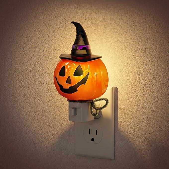 JandCase Halloween Night Light, 3000K Night Lights Plug into Wall,Cute & Funny Pumpkin Night Light for Kids,Plug in Pumpkin Nightlight with 360° Rotatable for Halloween Party Decor,1 Pack - ModernBath