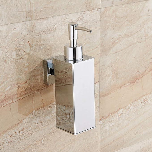 BGL Hand Soap Dispenser Stainless Steel 304 Wall Mount Chrome Soap Dispenser Holder for Bathroom (Chrome, Square) - ModernBath