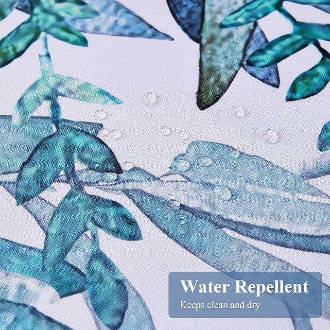 BOODII Blue Plant Watercolor Shower Curtains 72 inches Long Floral Leaf Shower Curtain for Bathroom Botanical Leaves Hunter Blue Eucalyptus Curtain Jungle Bathroom Decor 72x72 - ModernBath