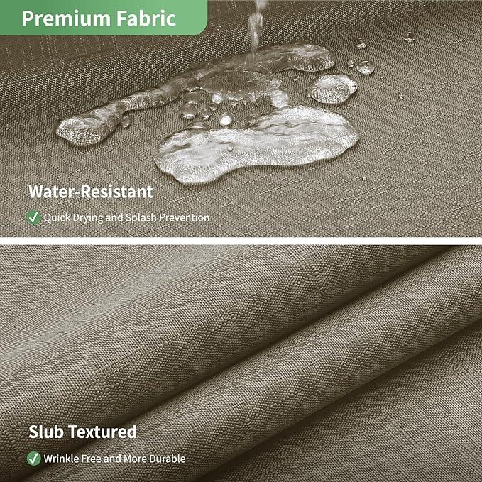 eachope No Hook Shower Curtain with Snap-in Fabric Liner Set,Slub Textured Fabric Shower Curtains for Bathroom,Hotel Style Modern Shower Curtain,Water Repellent & Washable,71x77(75),Tan/Khaki - ModernBath