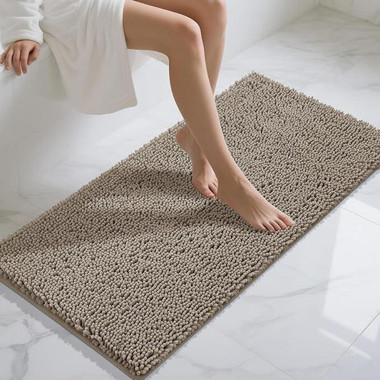 Yimobra Long Bathroom Rugs 47"x24", Extra Soft Non Slip Bath Mat for Tub, Super Absorbent Quick Dry Shaggy Rug Floor Carpet, Machine Washable,Camel - ModernBath