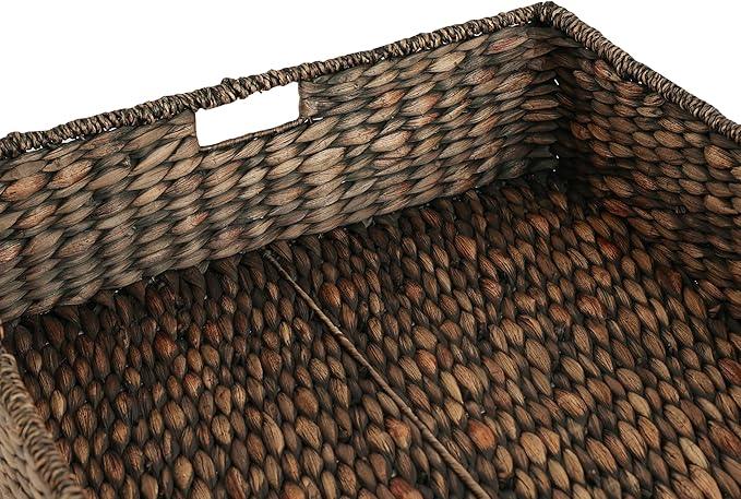 happimess BSK2015B Holden 30" Classic Costal Hand-Woven Hyacinth Wicker Under Bed Storage Basket with for Storage and Decoration in Bathroom, Bedroom, Closet, Entryway, Brown - ModernBath