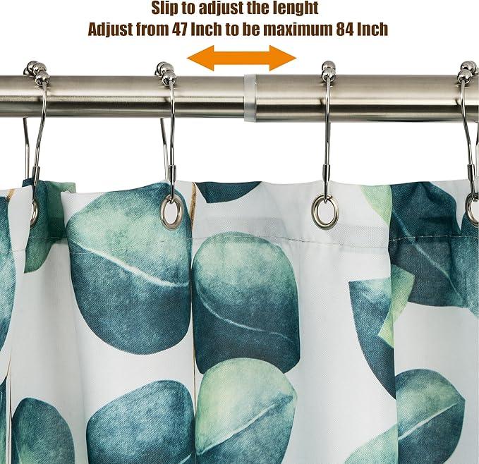 Artiwell Heavy Duty Shower Rod, Adjustable Shower Curtain Rod, Expandable 47-84 Inch, Permanent Mount Shower Rod, Never Rust Stainless Steel For Window Curtain and Closet, Brushed Nickel - ModernBath