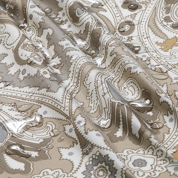 BESTRIPES Fabric Shower Curtain, Beige Grey Blue Printed Boho Paisley Damask Pattern Shower Curtains for Bathroom, Waterproof Bathroom Curtains, 62" W x 72" H - ModernBath