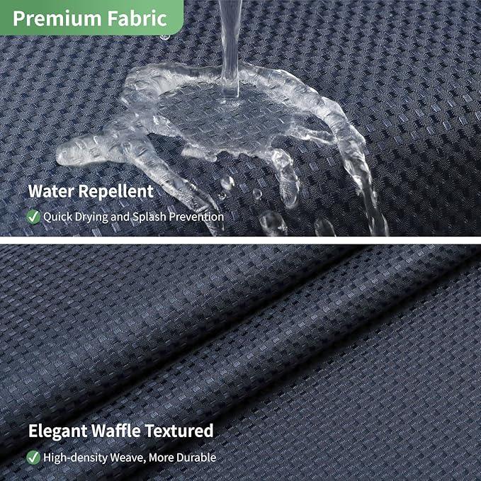 eachope Extra Long No Hook Shower Curtain with Snap-in Fabric Liner Set,Navy Waffle Weave Shower Curtains for Bathroom,Hotel Luxury Decor Bathroom Curtain Set,Waterproof & Washable,71Wx86H - ModernBath