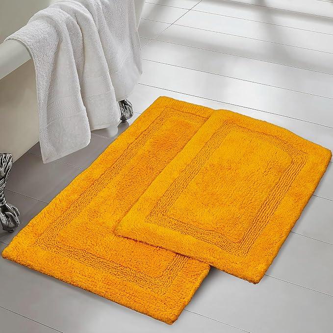 C23 Luxury Bathroom Rugs, Bath Mat - 20"x32" & 16"x24", 2200 GSM Tufted Cotton Bathroom Mat, Ultra-Absorbent Quick Dry Heavyweight Non-Slip Bathmat, Thick Soft Plush Machine Washable Bath Rug - 2 Pack - ModernBath