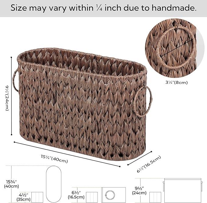GRANNY SAYS Toilet Paper Storage, Toilet Paper Basket for Bathroom, 6 Mega Rolls Holder with Storage, Waterproof Bathroom Storage Baskets, Brown - ModernBath