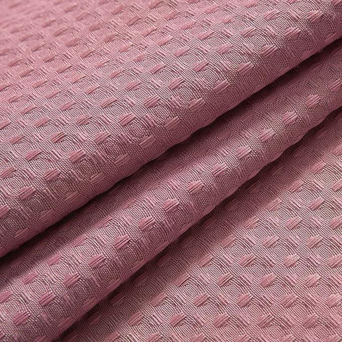 River Dream Heavyweight No Hooks Required Dotted Waffle Weave Shower Curtain with Snap in Liner - 71W x 74H,Hotel Grade,Spa Like Bath Curtain,Pale Mauve - ModernBath