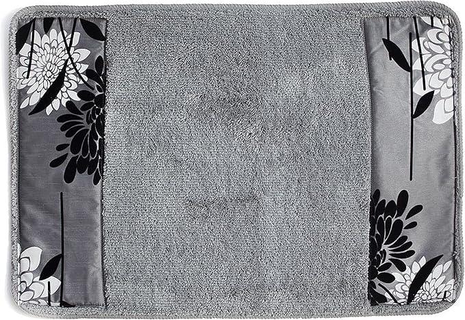 Zahari Home Erica Bathroom Rug Luxury Bath Rug Washable Beautiful Shower Mat Unique Design Stylish Non Slip Shower Mat Grey Rug Bath Shower Tub Decor - ModernBath